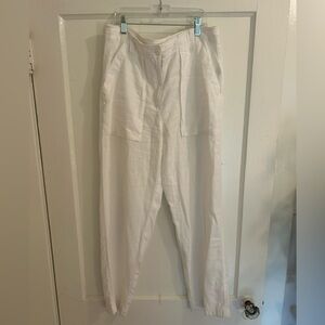 J. Crew women’s size 6 white linen-blend pants with cargo pockets